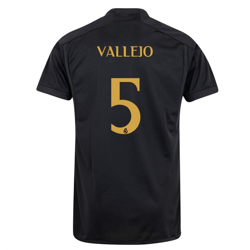 Niño Fútbol Camiseta Jesus Vallejo #5 Negro Equipación Tercera 2023/24