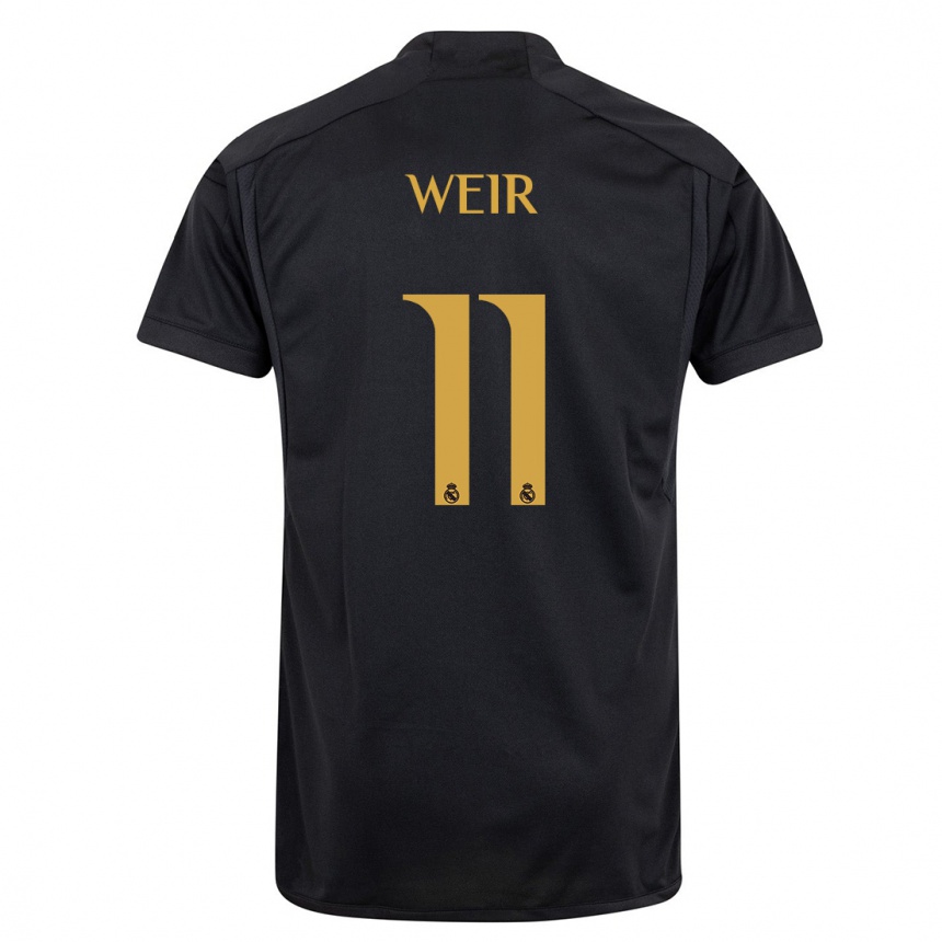 Niño Fútbol Camiseta Caroline Weir #11 Negro Equipación Tercera 2023/24