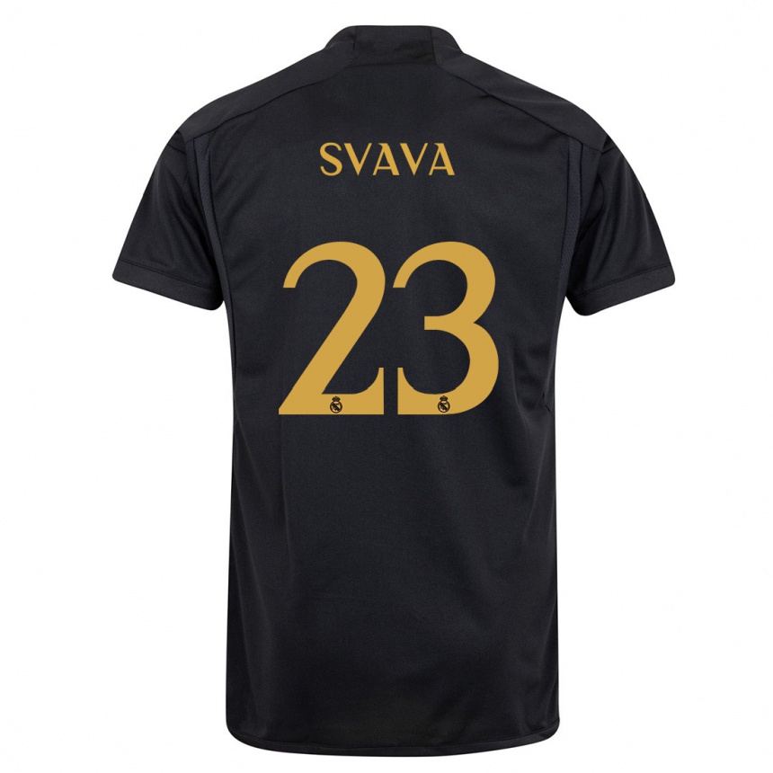 Niño Fútbol Camiseta Sofie Svava #23 Negro Equipación Tercera 2023/24