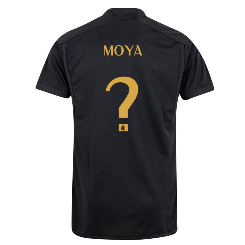 Niño Fútbol Camiseta Alejandro Moya #0 Negro Equipación Tercera 2023/24