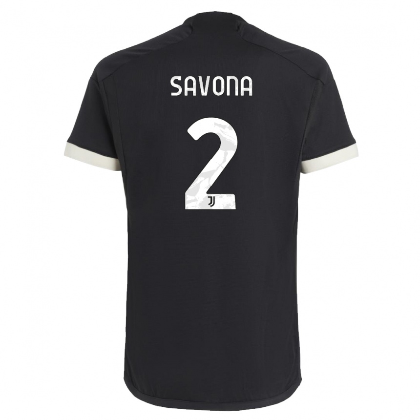 Niño Fútbol Camiseta Nicolo Savona #2 Negro Equipación Tercera 2023/24