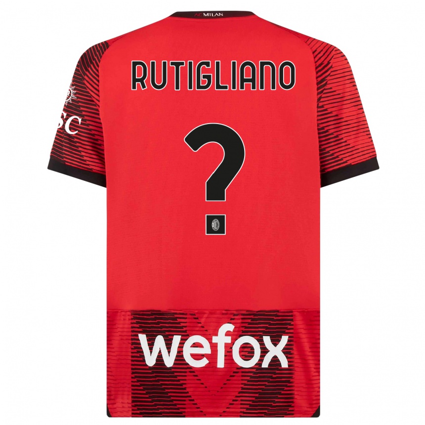 Hombre Fútbol Camiseta Samuele Rutigliano #0 Negro Rojo 1ª Equipación 2023/24
