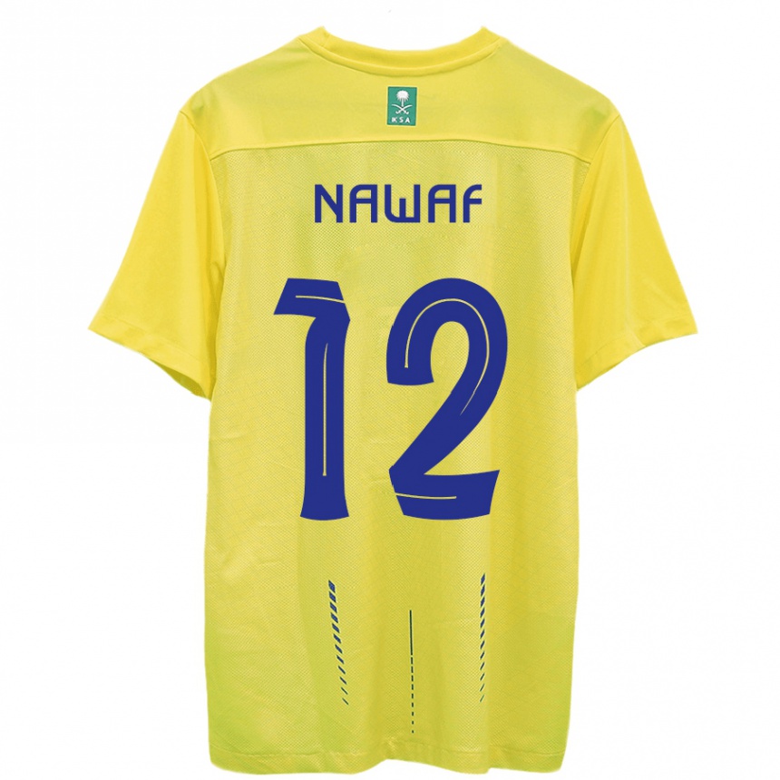 Hombre Fútbol Camiseta Nawaf Al-Boushal #12 Amarillo 1ª Equipación 2023/24