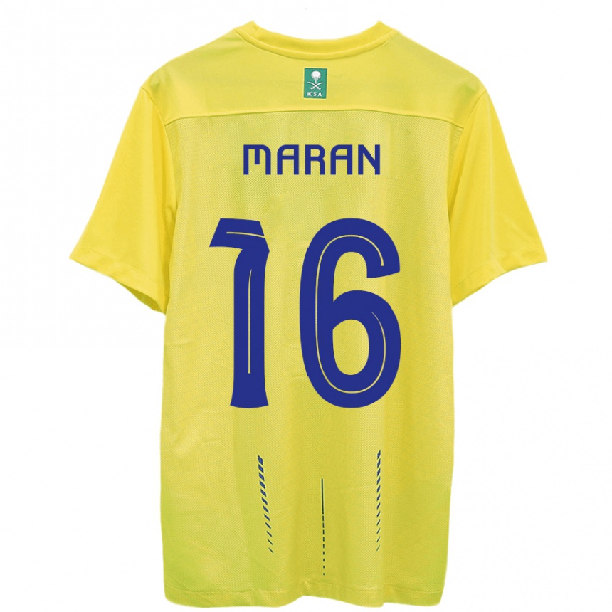 Hombre Fútbol Camiseta Mohammed Maran #16 Amarillo 1ª Equipación 2023/24