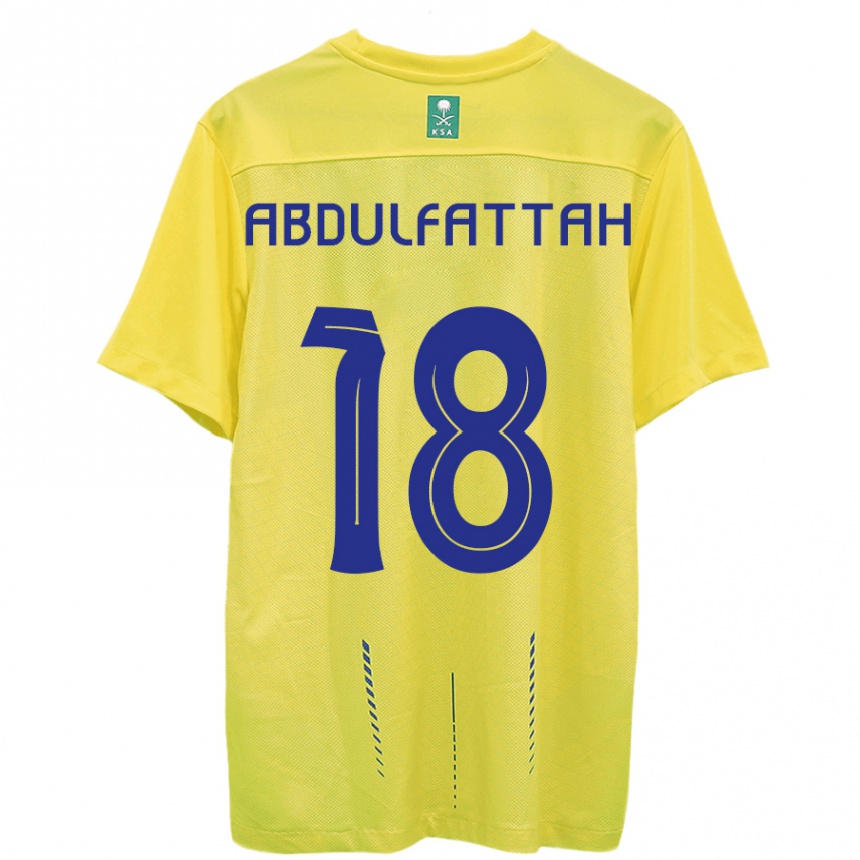 Hombre Fútbol Camiseta Abdulfattah Adam #18 Amarillo 1ª Equipación 2023/24