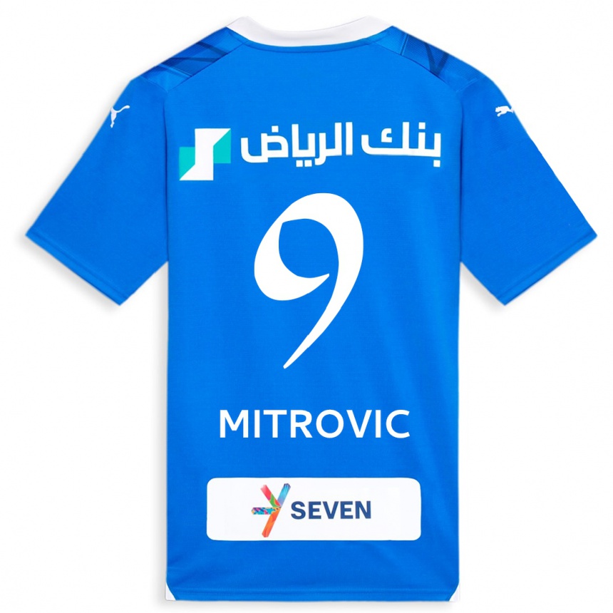 Hombre Fútbol Camiseta Aleksandar Mitrovic #9 Azul 1ª Equipación 2023/24