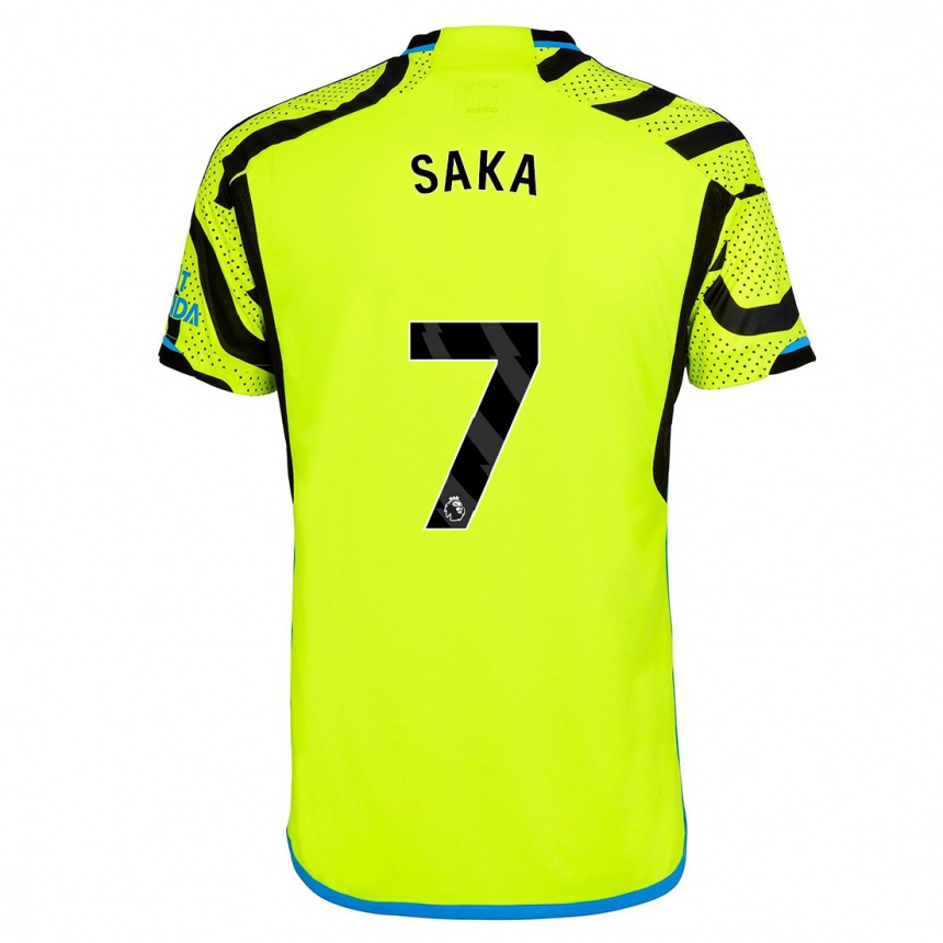 Hombre Fútbol Camiseta Bukayo Saka #7 Amarillo 2ª Equipación 2023/24