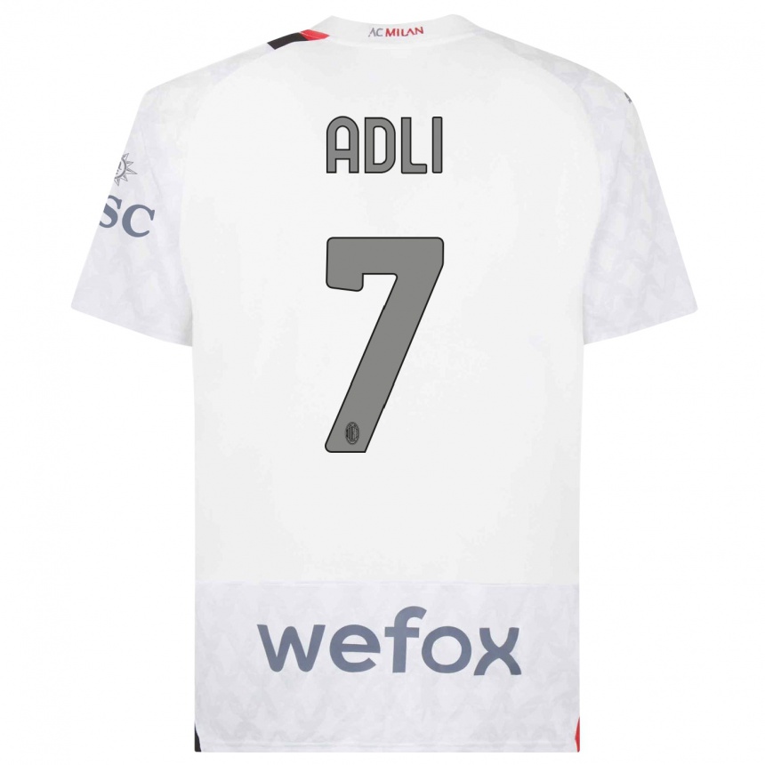 Hombre Fútbol Camiseta Yacine Adli #7 Blanco 2ª Equipación 2023/24