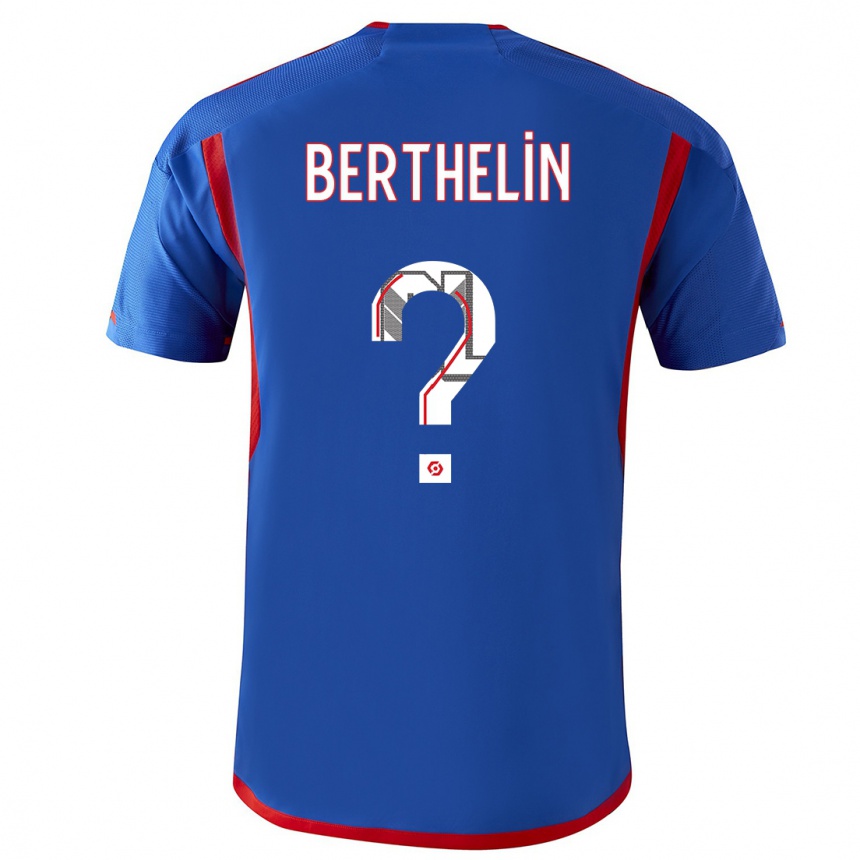 Hombre Fútbol Camiseta Romain Berthelin #0 Azul Rojo 2ª Equipación 2023/24