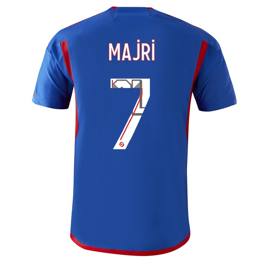Hombre Fútbol Camiseta Amel Majri #7 Azul Rojo 2ª Equipación 2023/24