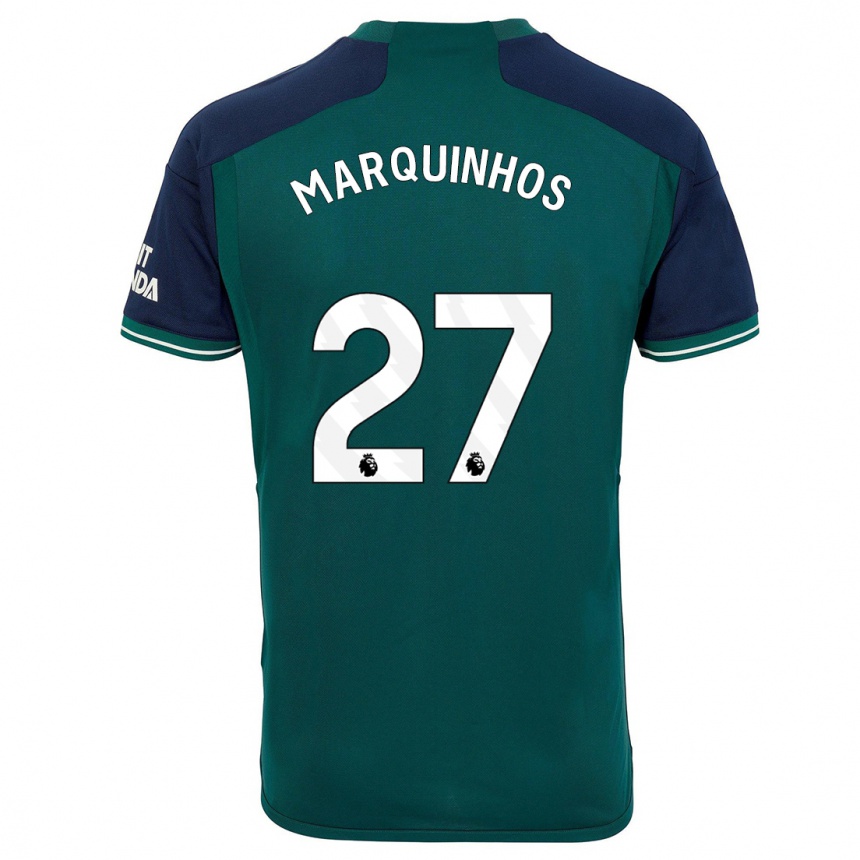 Hombre Fútbol Camiseta Marquinhos #27 Verde Equipación Tercera 2023/24