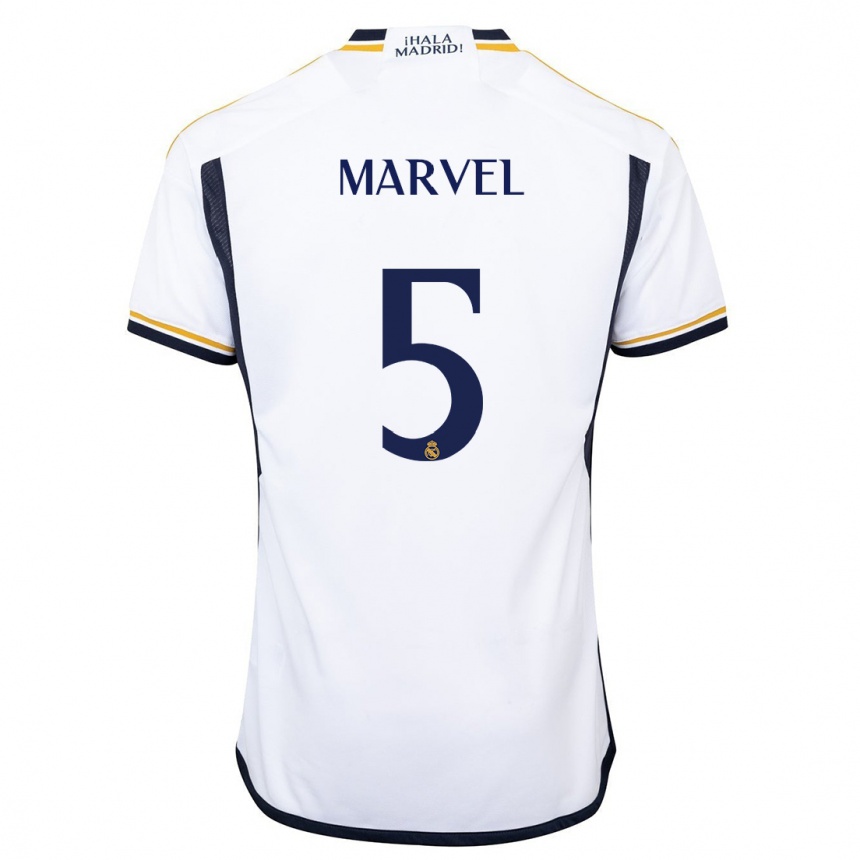 Mujer Fútbol Camiseta Marvel #5 Blanco 1ª Equipación 2023/24