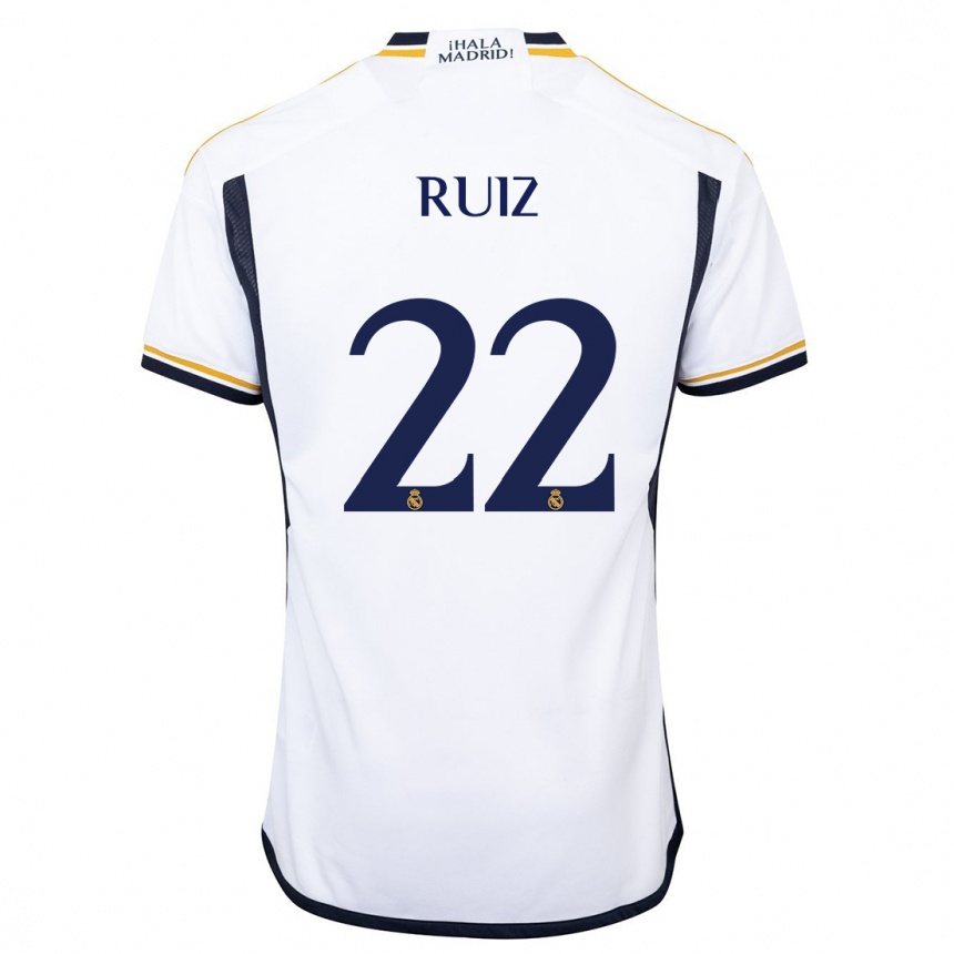 Mujer Fútbol Camiseta Ferran Ruiz #22 Blanco 1ª Equipación 2023/24