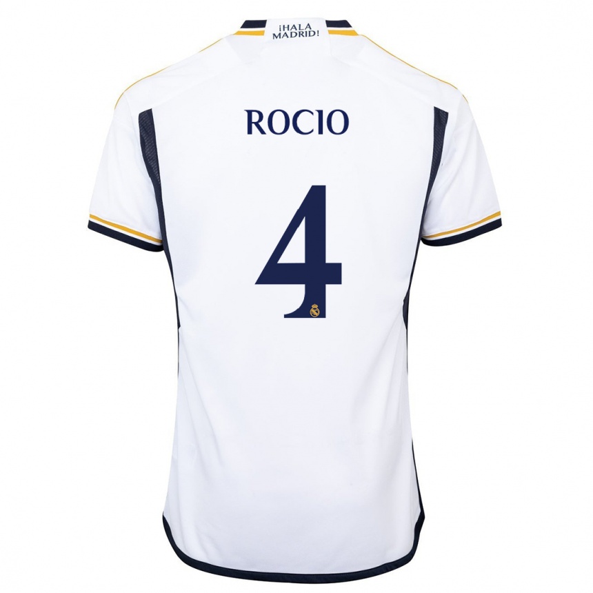 Mujer Fútbol Camiseta Rocio Galvez #4 Blanco 1ª Equipación 2023/24