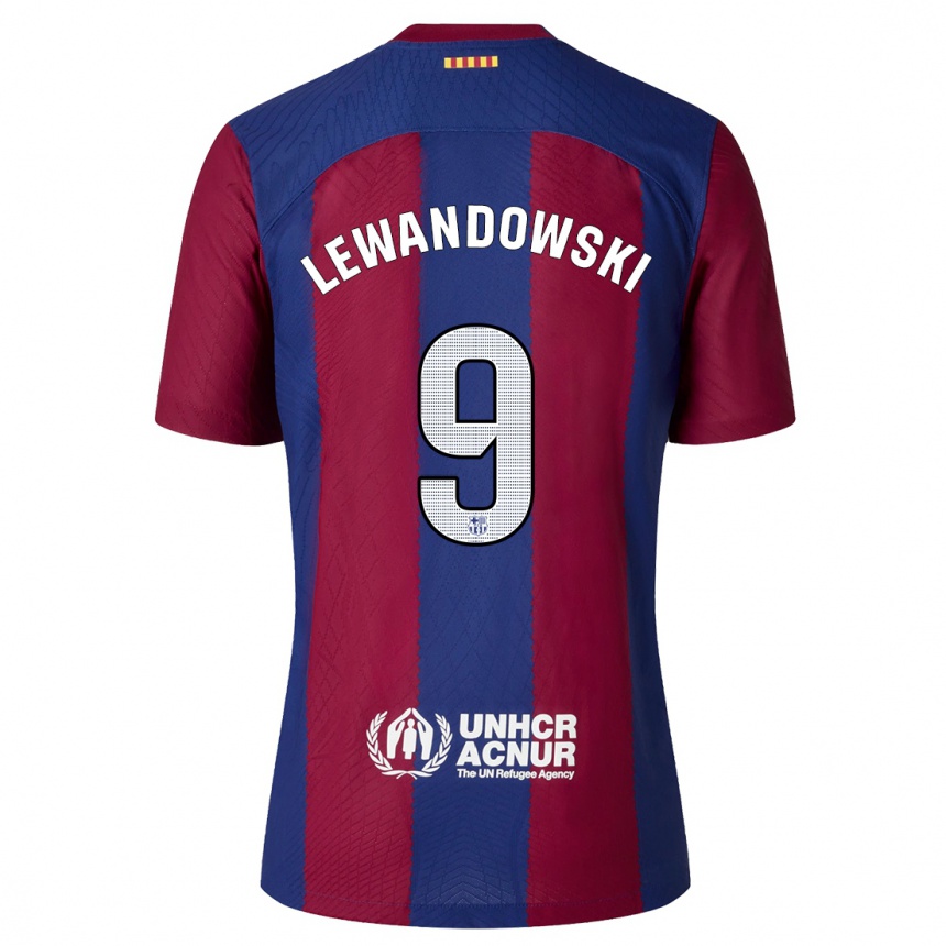Mujer Fútbol Camiseta Robert Lewandowski #9 Rojo Azul 1ª Equipación 2023/24