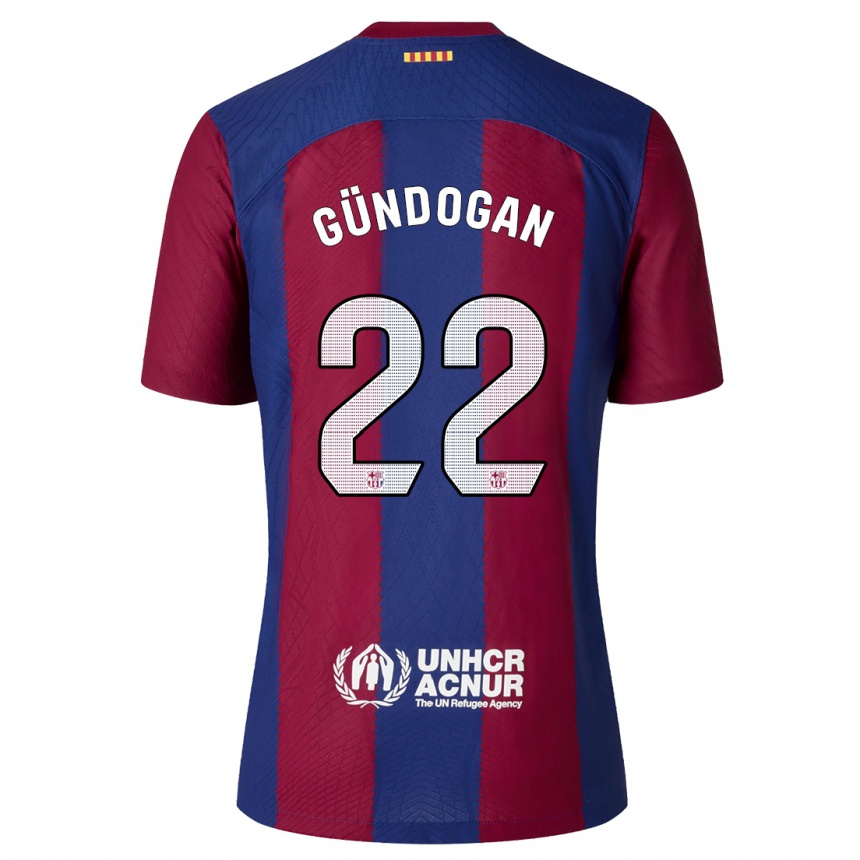 Mujer Fútbol Camiseta Ilkay Gundogan #22 Rojo Azul 1ª Equipación 2023/24