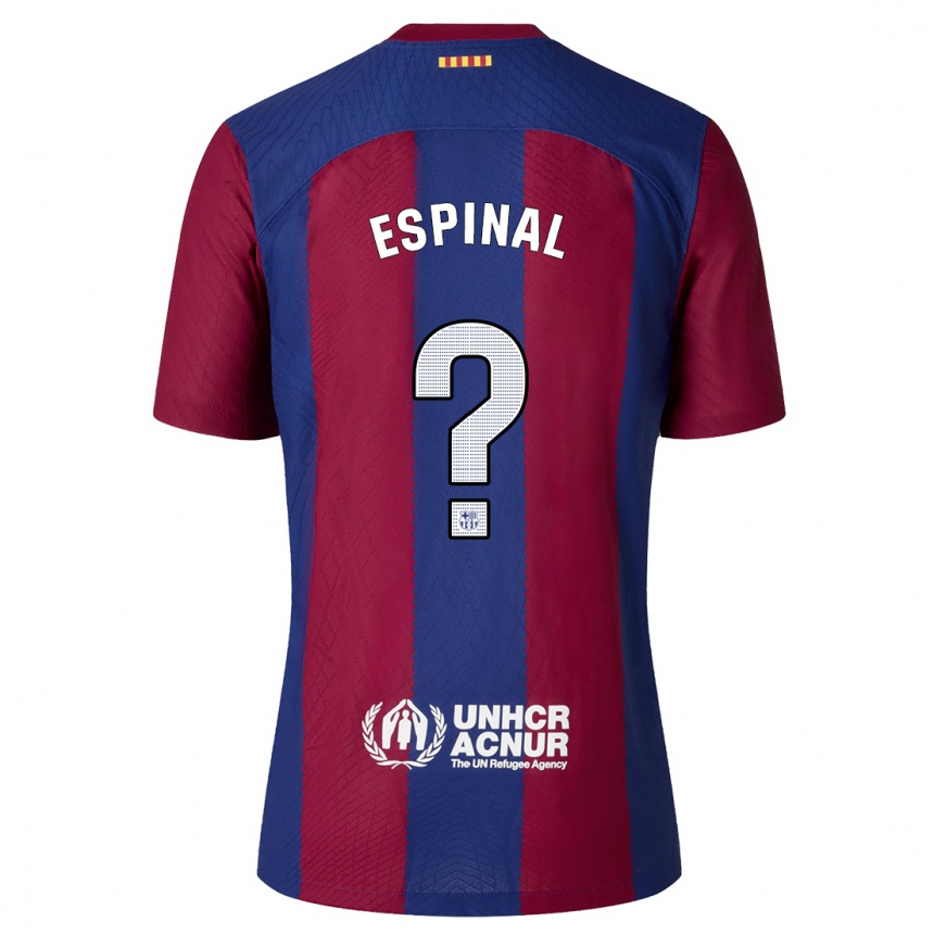 Mujer Fútbol Camiseta Jorge Espinal #0 Rojo Azul 1ª Equipación 2023/24