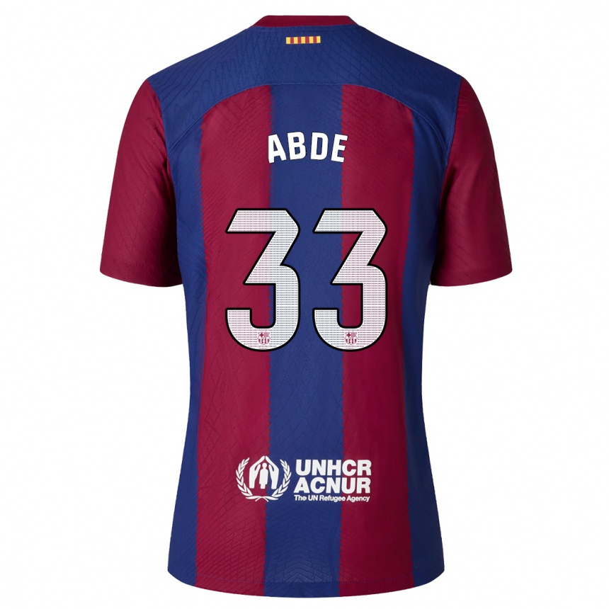 Mujer Fútbol Camiseta Ez Abde #33 Rojo Azul 1ª Equipación 2023/24