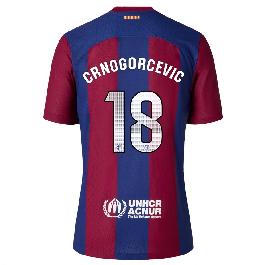 Mujer Fútbol Camiseta Ana-Maria Crnogorcevic #18 Rojo Azul 1ª Equipación 2023/24