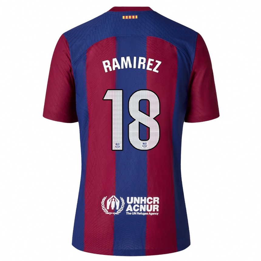 Mujer Fútbol Camiseta Emma Ramirez #18 Rojo Azul 1ª Equipación 2023/24