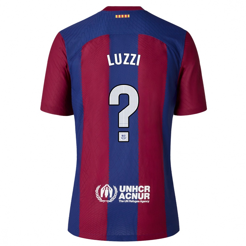 Mujer Fútbol Camiseta Fabian Luzzi #0 Rojo Azul 1ª Equipación 2023/24
