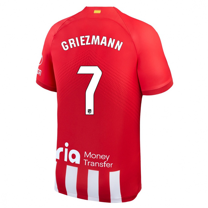 Mujer Fútbol Camiseta Antoine Griezmann #7 Rojo Blanco 1ª Equipación 2023/24