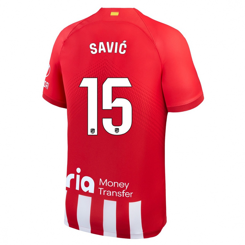 Mujer Fútbol Camiseta Stefan Savic #15 Rojo Blanco 1ª Equipación 2023/24