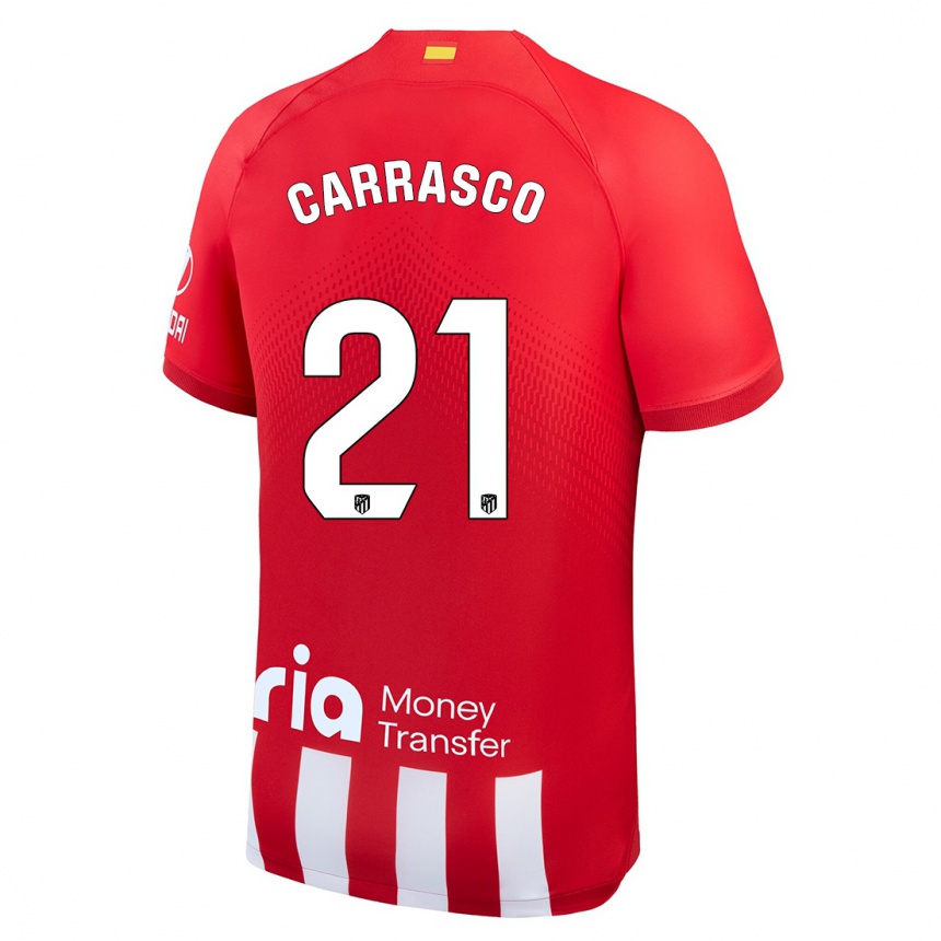 Mujer Fútbol Camiseta Yannick Carrasco #21 Rojo Blanco 1ª Equipación 2023/24