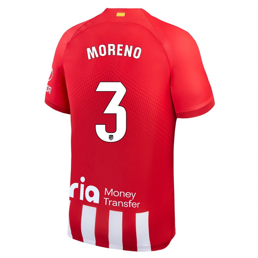 Mujer Fútbol Camiseta Marco Moreno #3 Rojo Blanco 1ª Equipación 2023/24
