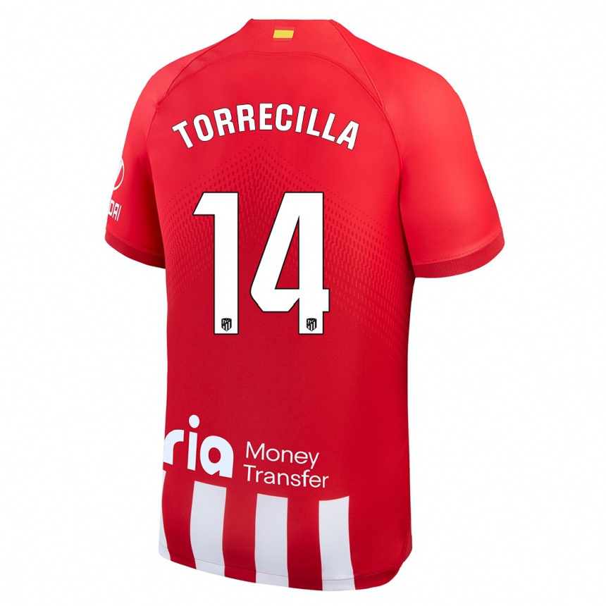 Mujer Fútbol Camiseta Virginia Torrecilla #14 Rojo Blanco 1ª Equipación 2023/24