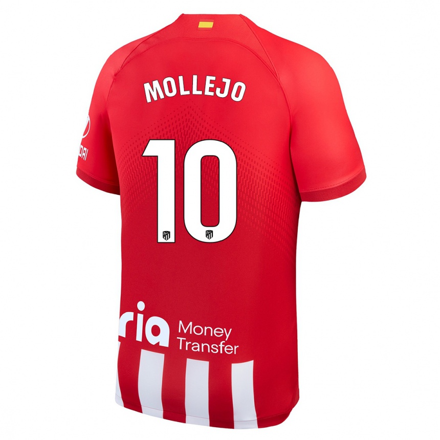 Mujer Fútbol Camiseta Victor Mollejo #10 Rojo Blanco 1ª Equipación 2023/24