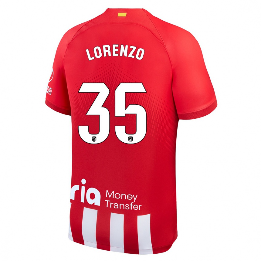 Mujer Fútbol Camiseta Diego Lorenzo #35 Rojo Blanco 1ª Equipación 2023/24