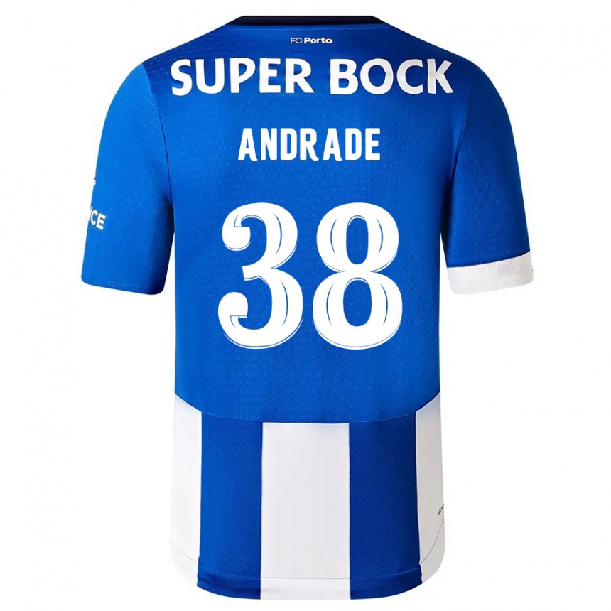 Mujer Fútbol Camiseta Fernando Andrade #38 Azul Blanco 1ª Equipación 2023/24