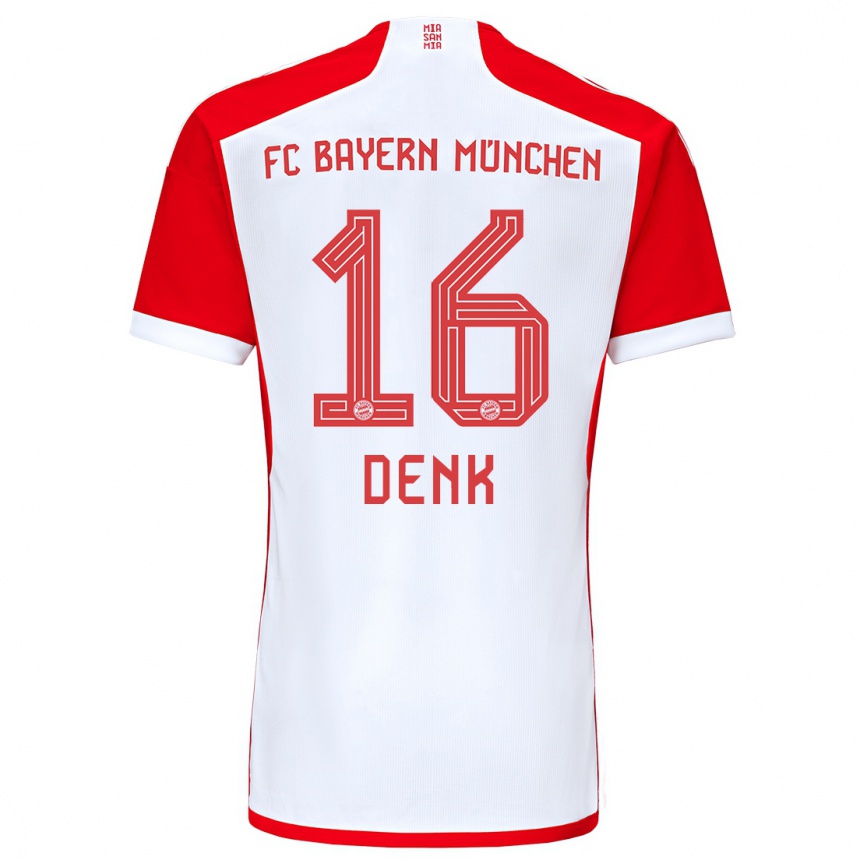 Mujer Fútbol Camiseta Luca Denk #16 Rojo Blanco 1ª Equipación 2023/24