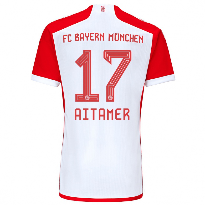 Mujer Fútbol Camiseta Younes Aitamer #17 Rojo Blanco 1ª Equipación 2023/24