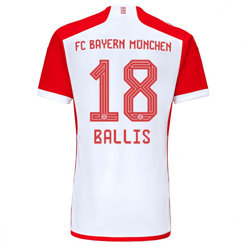 Mujer Fútbol Camiseta Benjamin Ballis #18 Rojo Blanco 1ª Equipación 2023/24