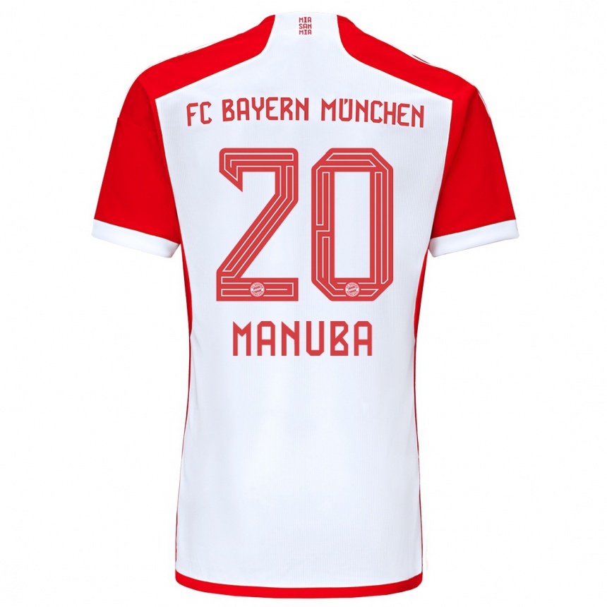Mujer Fútbol Camiseta Vincent Manuba #20 Rojo Blanco 1ª Equipación 2023/24