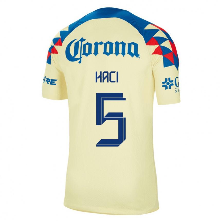 Mujer Fútbol Camiseta Aurelie Kaci #5 Amarillo 1ª Equipación 2023/24