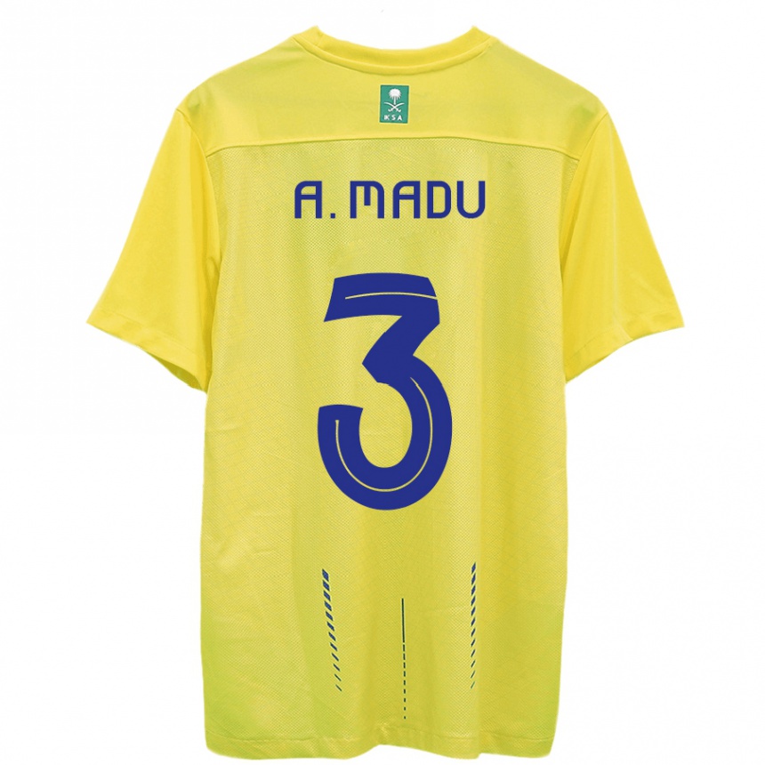 Mujer Fútbol Camiseta Abdullah Madu #3 Amarillo 1ª Equipación 2023/24
