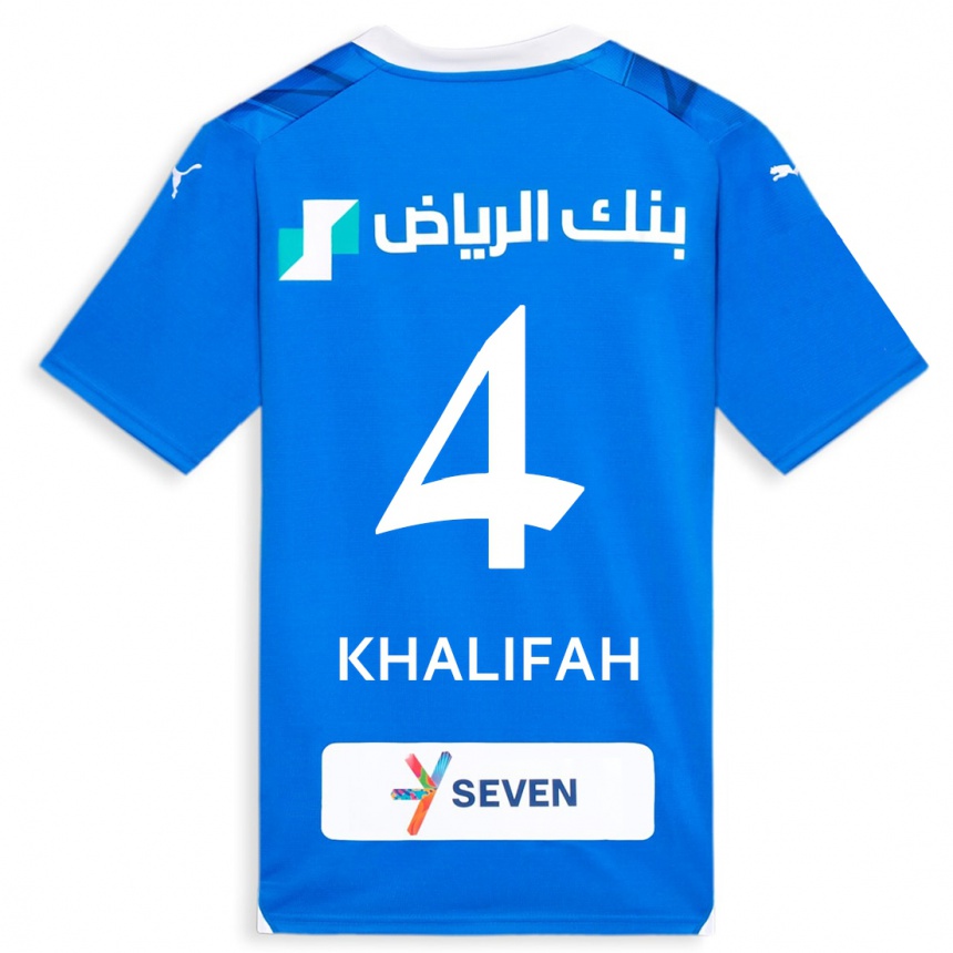 Mujer Fútbol Camiseta Khalifah Al-Dawsari #4 Azul 1ª Equipación 2023/24