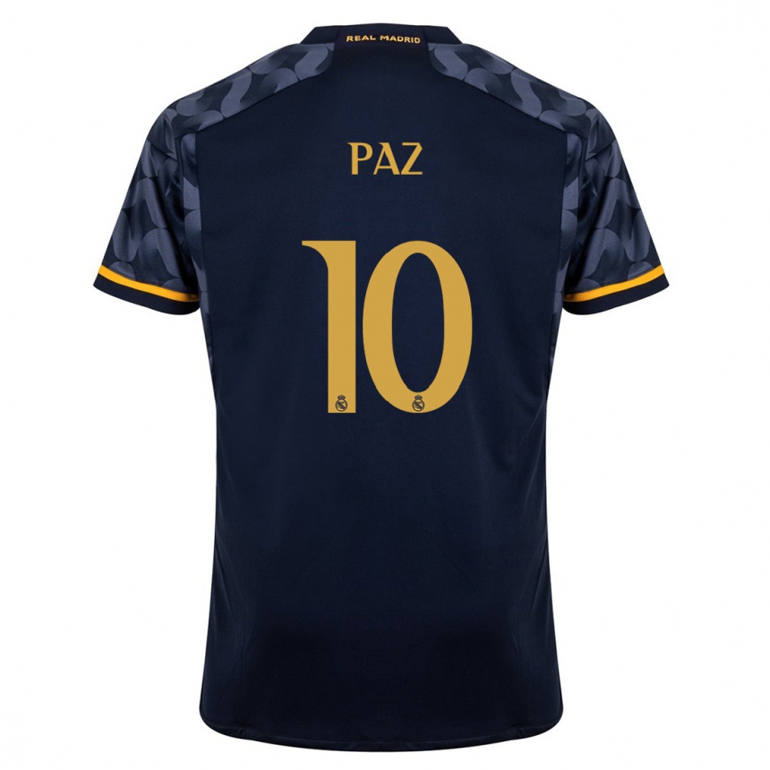 Mujer Fútbol Camiseta Nico Paz #10 Azul Oscuro 2ª Equipación 2023/24