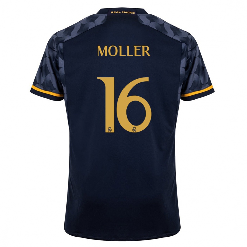 Mujer Fútbol Camiseta Caroline Moller #16 Azul Oscuro 2ª Equipación 2023/24
