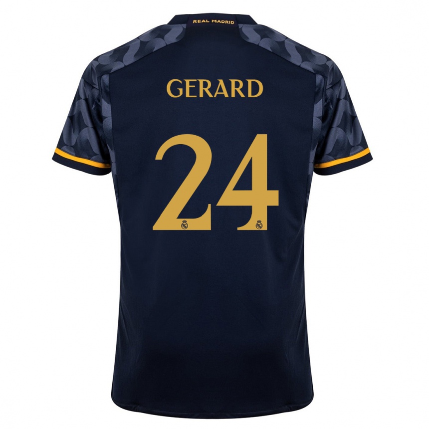 Mujer Fútbol Camiseta Meline Gerard #24 Azul Oscuro 2ª Equipación 2023/24