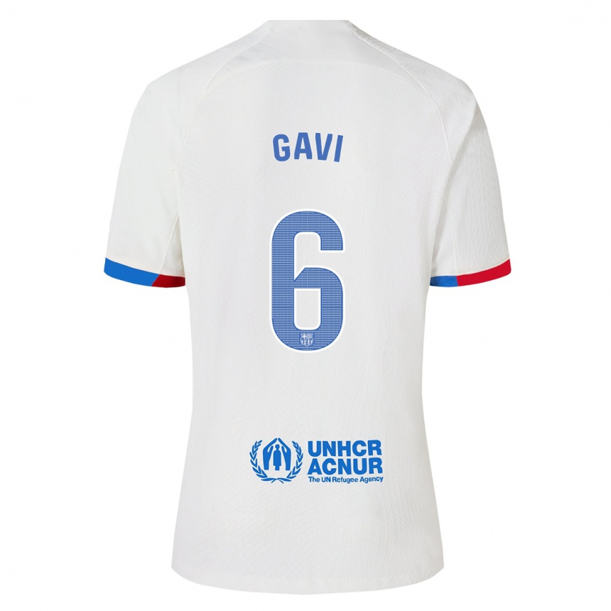 Mujer Fútbol Camiseta Gavi #6 Blanco 2ª Equipación 2023/24