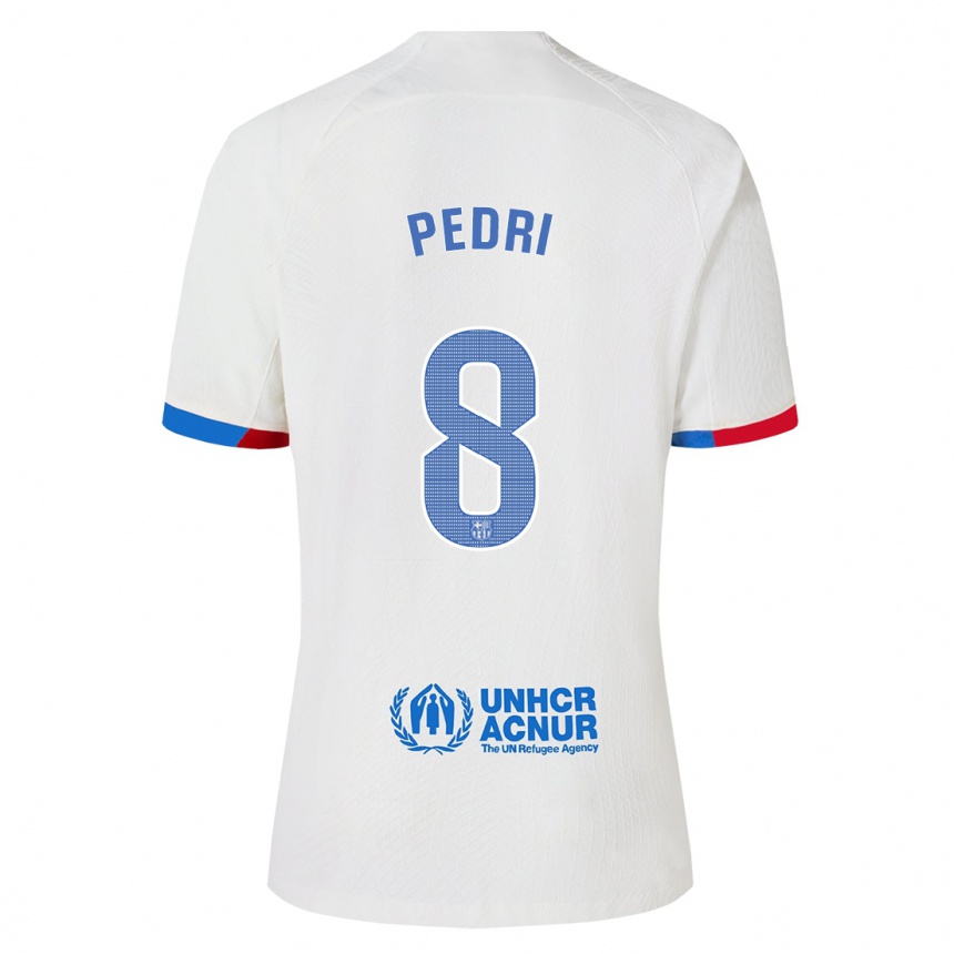 Mujer Fútbol Camiseta Pedri #8 Blanco 2ª Equipación 2023/24