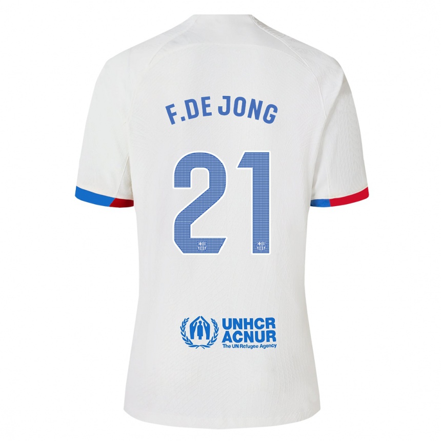 Mujer Fútbol Camiseta Frenkie De Jong #21 Blanco 2ª Equipación 2023/24