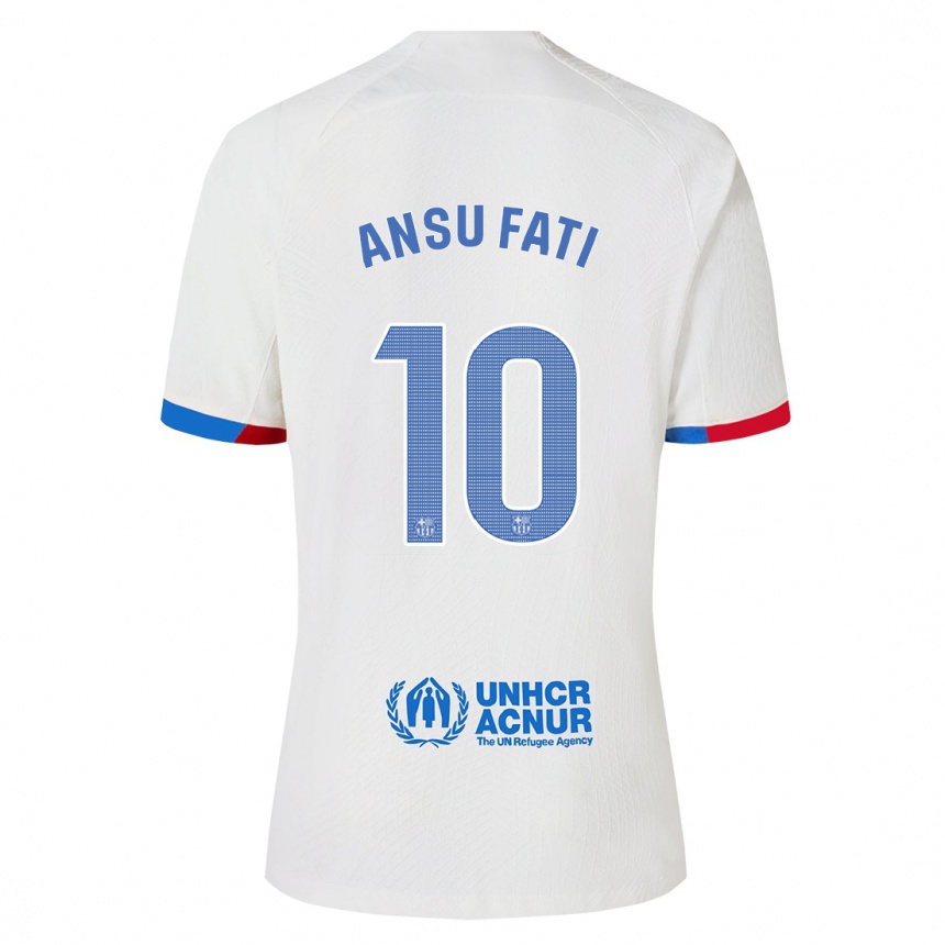 Mujer Fútbol Camiseta Ansu Fati #10 Blanco 2ª Equipación 2023/24