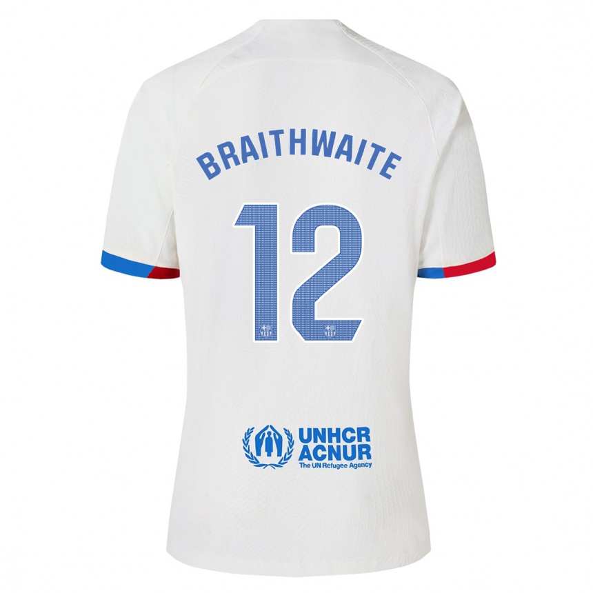 Mujer Fútbol Camiseta Martin Braithwaite #12 Blanco 2ª Equipación 2023/24