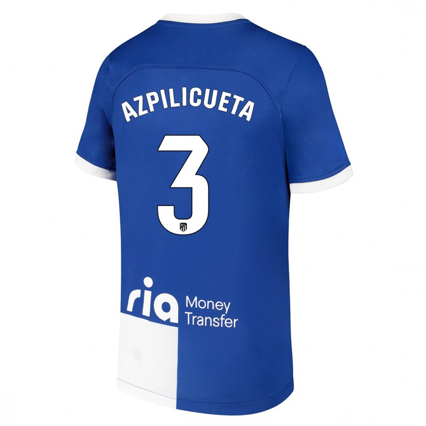 Mujer Fútbol Camiseta César Azpilicueta #3 Azul Blanco 2ª Equipación 2023/24