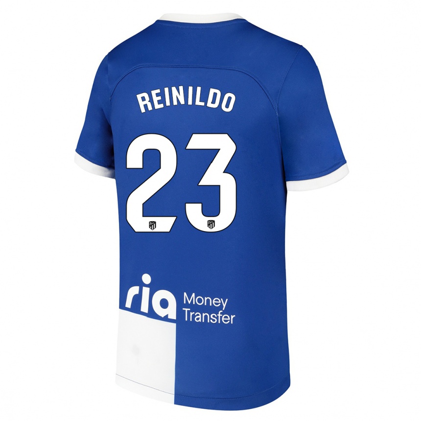 Mujer Fútbol Camiseta Reinildo Mandava #23 Azul Blanco 2ª Equipación 2023/24